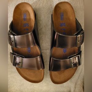 Birkenstock Metallic Anthracite, Size 37, Never Worn